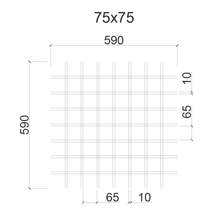 Грильято 75x75 H-40 металлик матовый