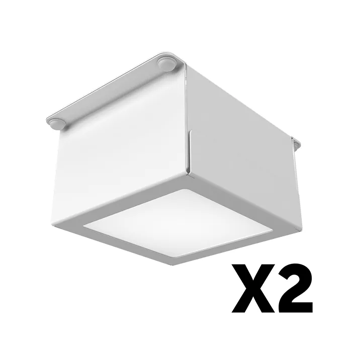 Комплект светильников Грильято Тетрис x2 для ячейки 75х75 20Вт 5000К Опал Белый